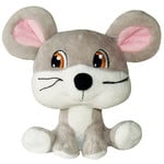 DOG IT Dogit Luvz Big Heads Plush Dog Toy, Gray Mouse (15cm/6in)