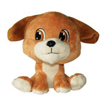 DOG IT Dogit Luvz Big Heads Plush Dog Toy, Brown Dog (15cm/6in)