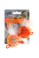 AFP All for Paws Modern Cat Feather Balls with Sound - 2 pack