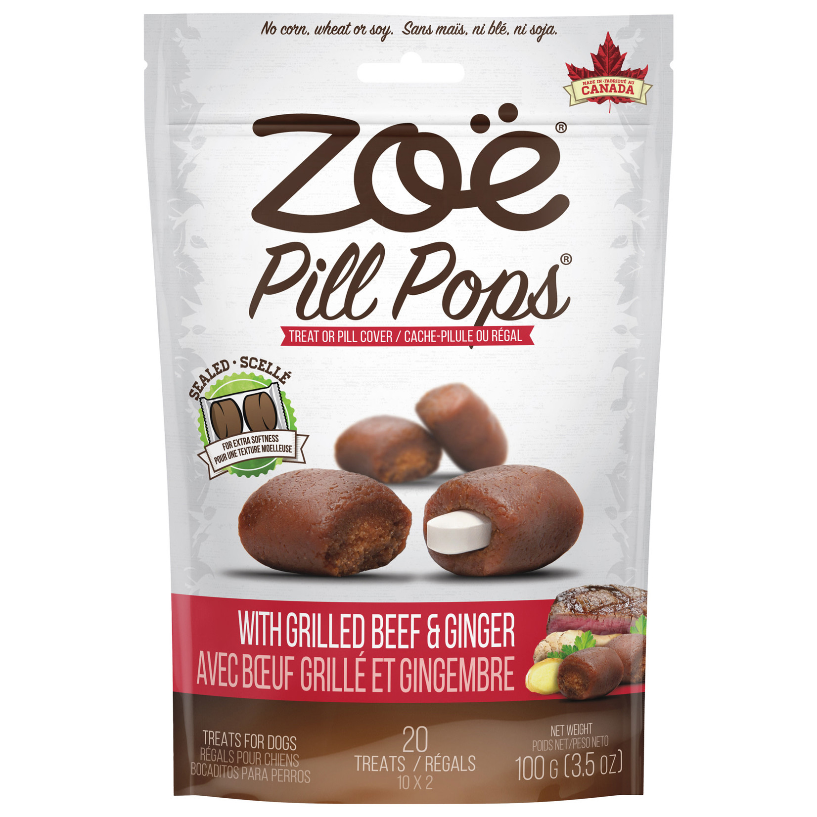 ZOE Zoë Pill Pops - Grilled Beef with Ginger - 100 g (3.5 oz)