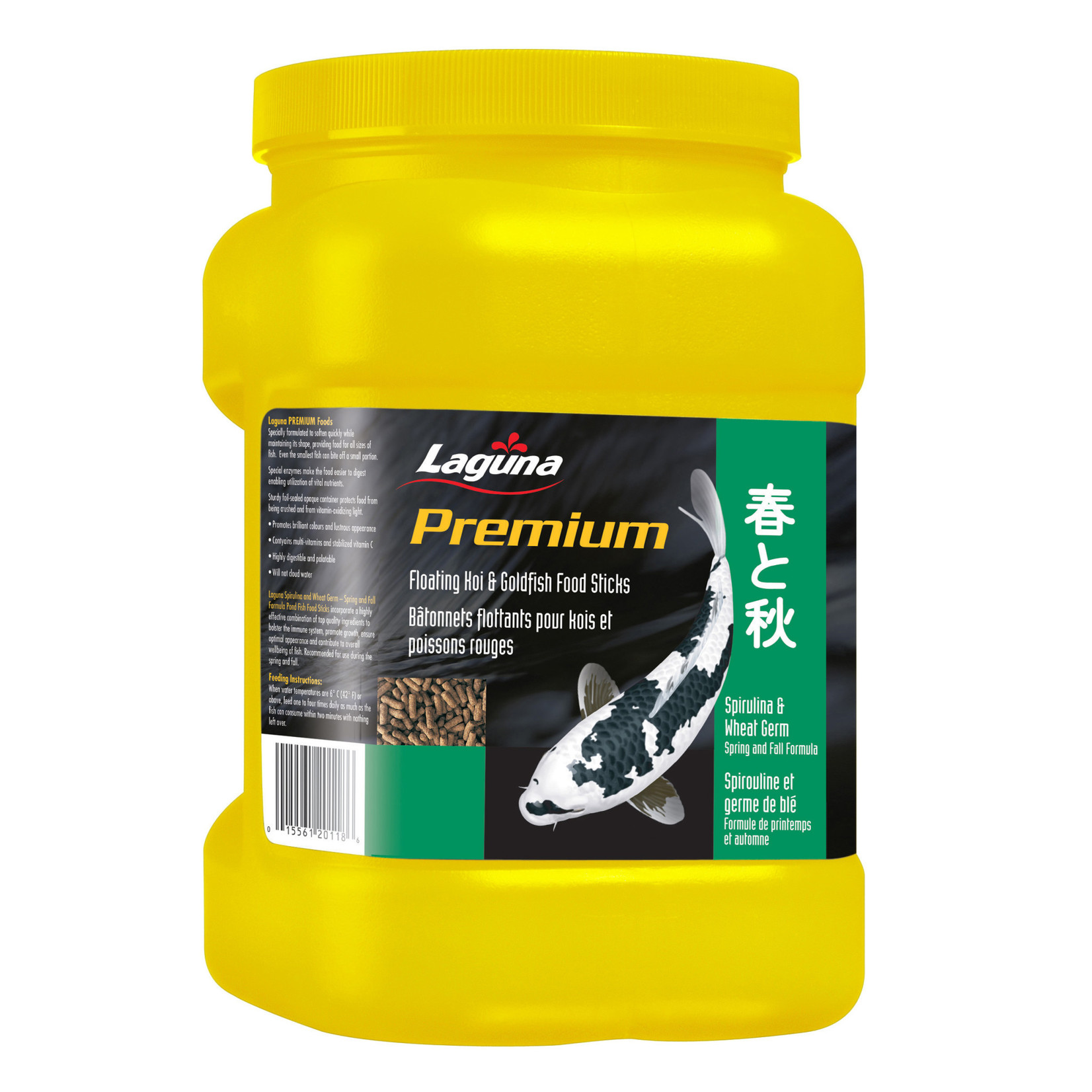 LAGUNA Laguna Premium Koi and Goldfish Floating Food Sticks - Spirulina & Wheat Germ Diet - 300 g (10.5 oz)