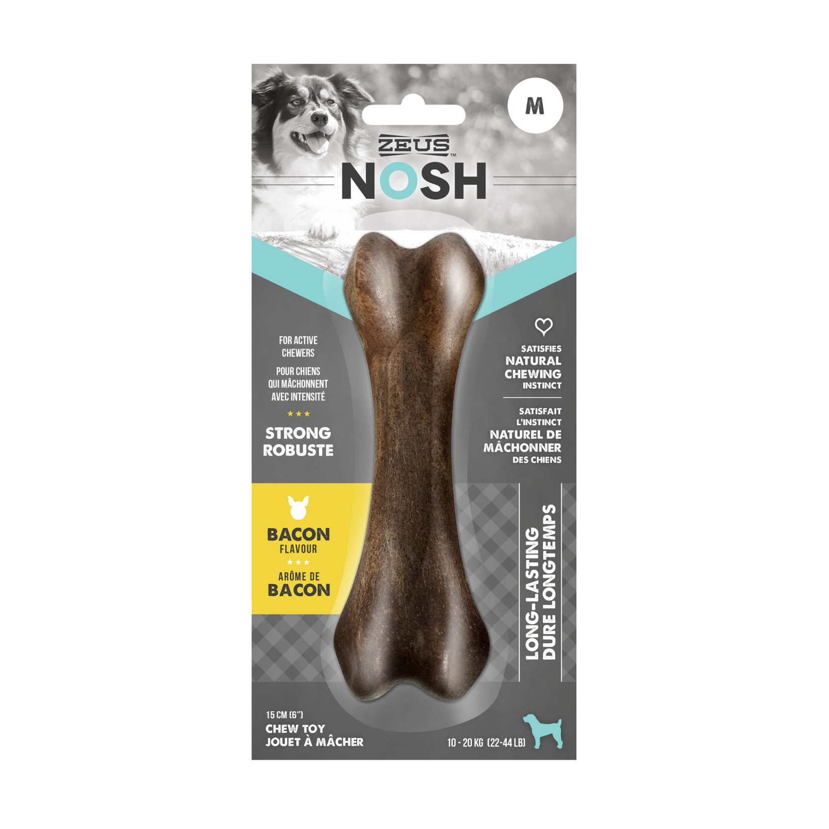 ZEUS Zeus NOSH STRONG Chew Bone - Bacon Flavor - Medium - 15 cm (6 in)