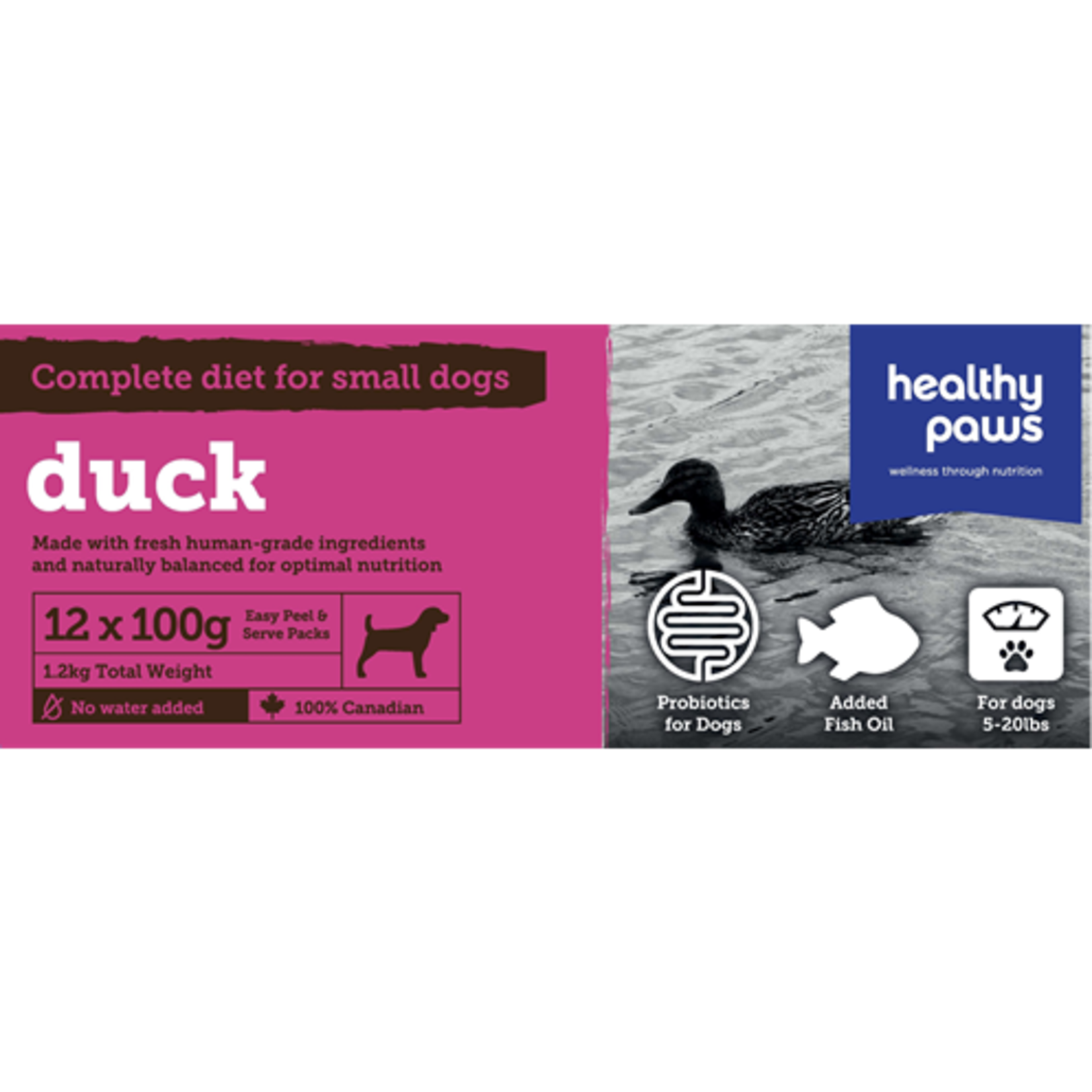 HEALTY PAWS Healthy Paws Complete Small Dog Dinner Duck 12 x 100g