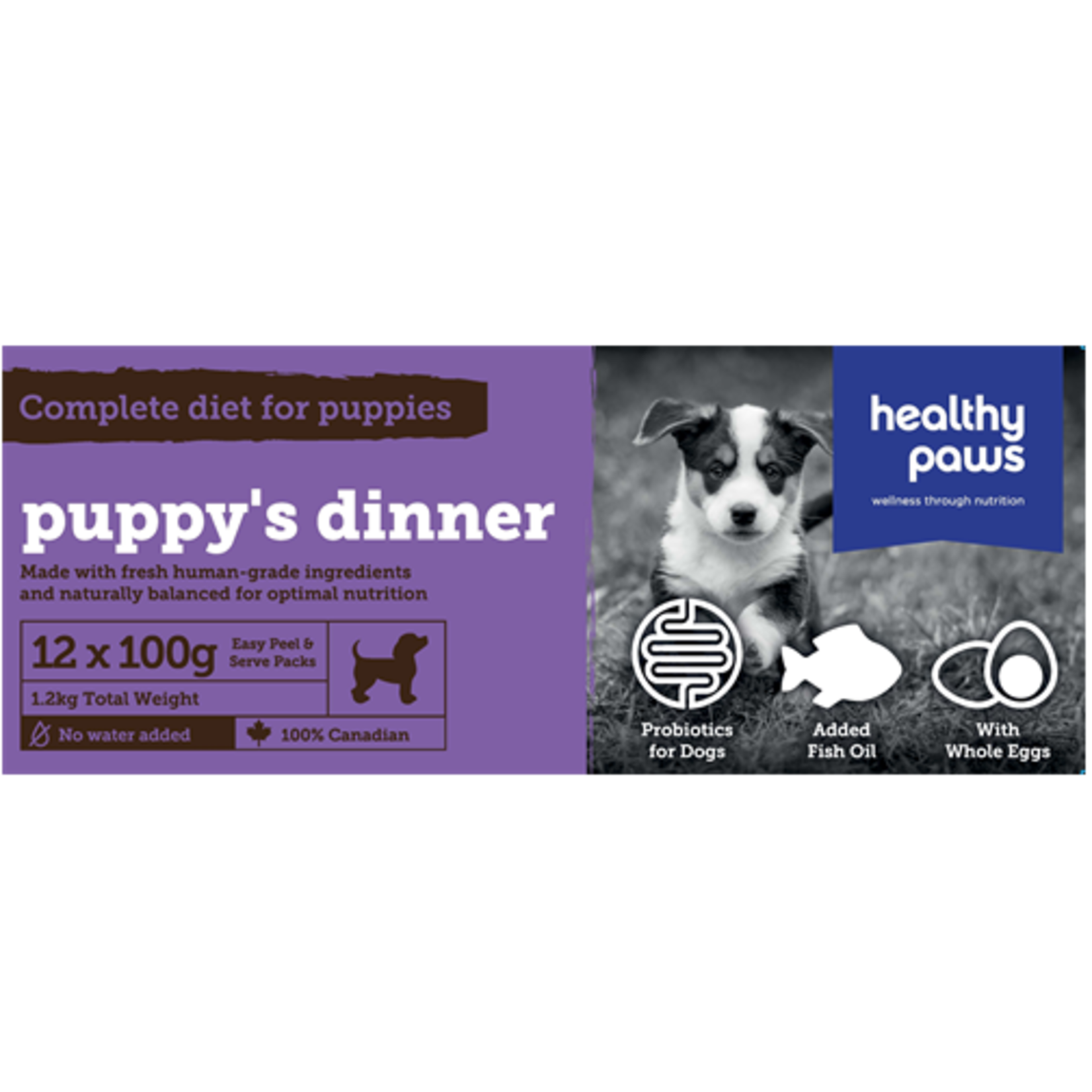 HEALTY PAWS Healthy Paws Complete Dog Puppy Dinner 12 x 100g