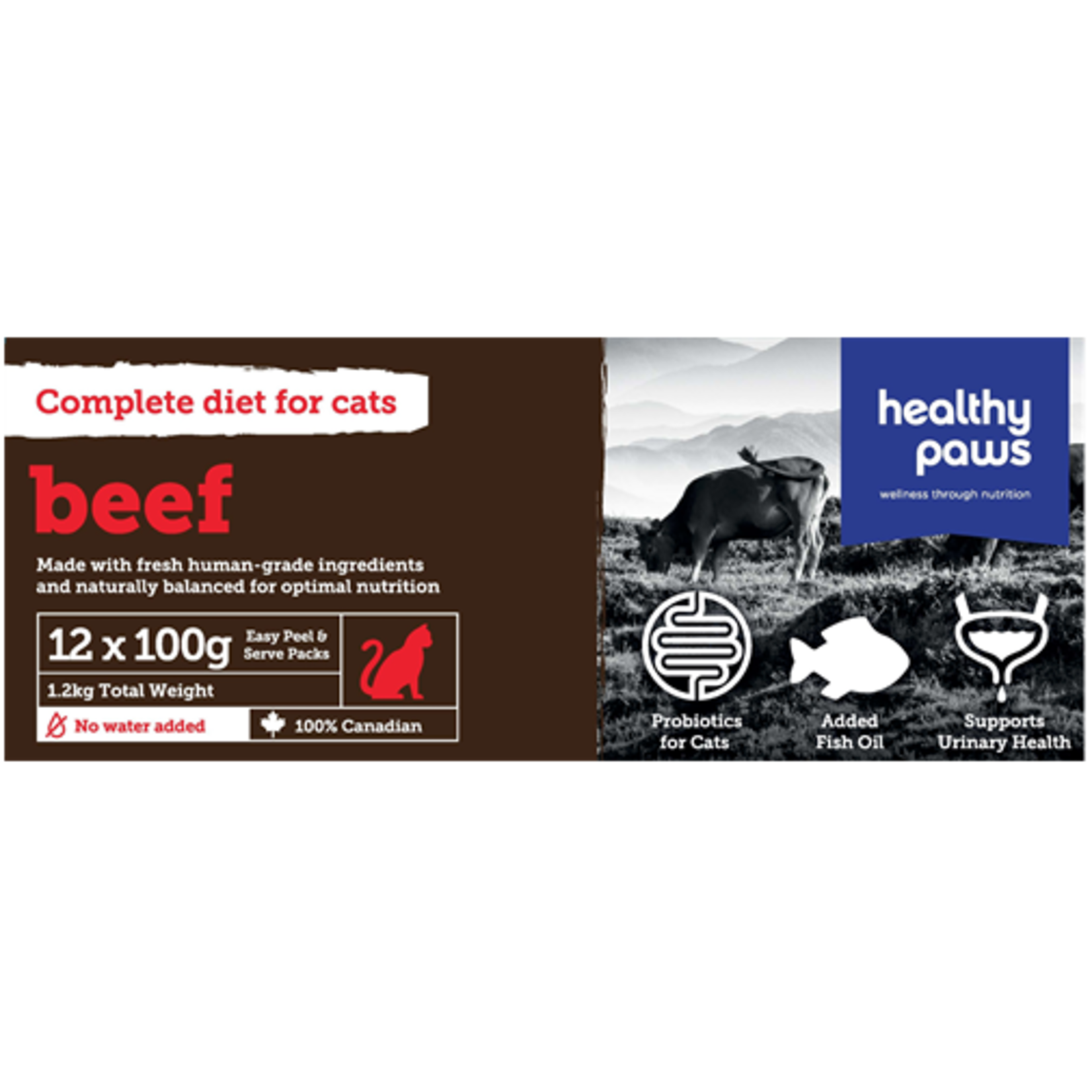 HEALTY PAWS Healthy Paws Complete Cat Dinner Beef 12 x 100g