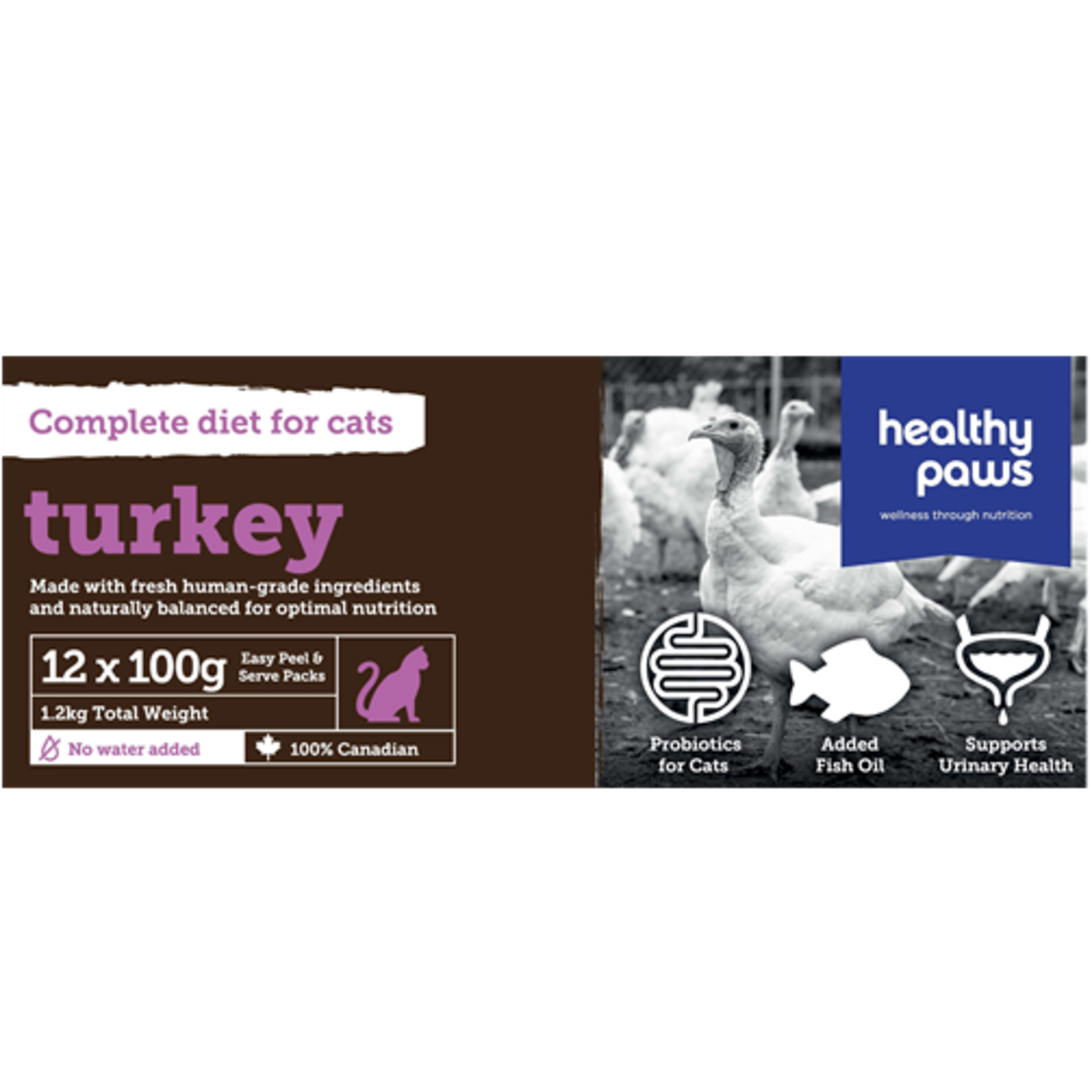 HEALTY PAWS Healthy Paws Complete Cat Dinner Turkey 12 x 100g