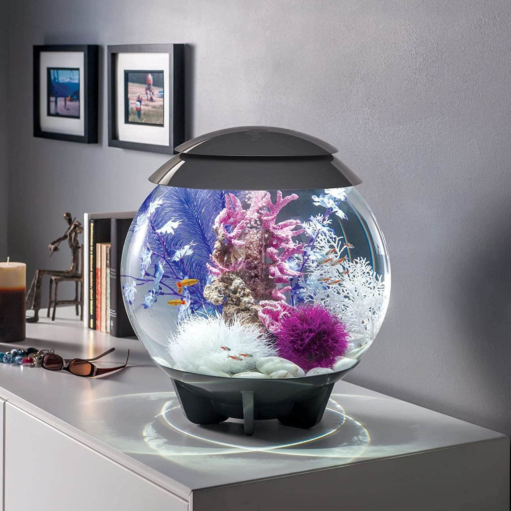 BIORB (W) BiOrb Halo 15 Aquarium with MCR Led Light – 4 Gallon/15 Liter - Grey