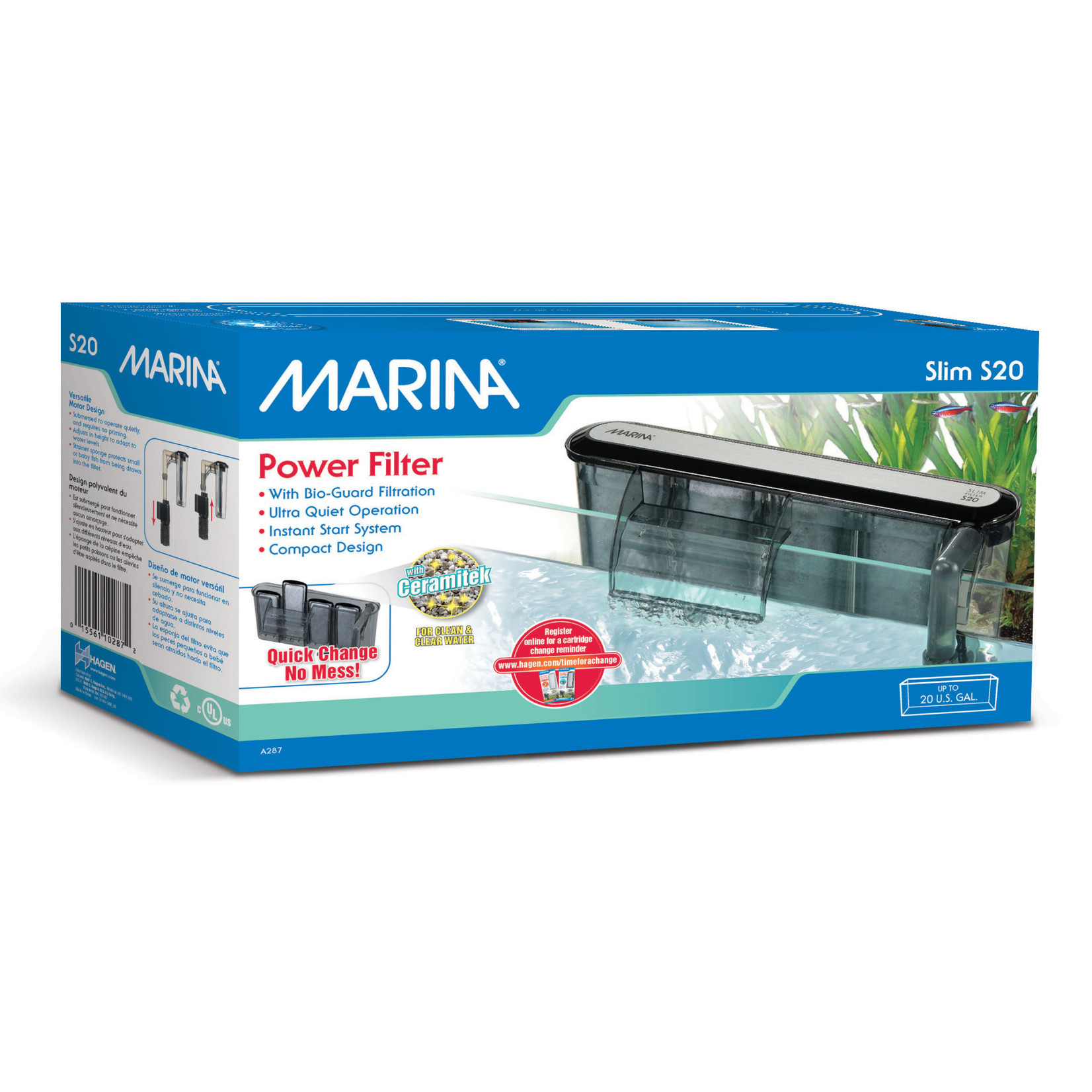 MARINA Marina Slim Filter S20 for Aquariums up to 76L (20 US Gal)