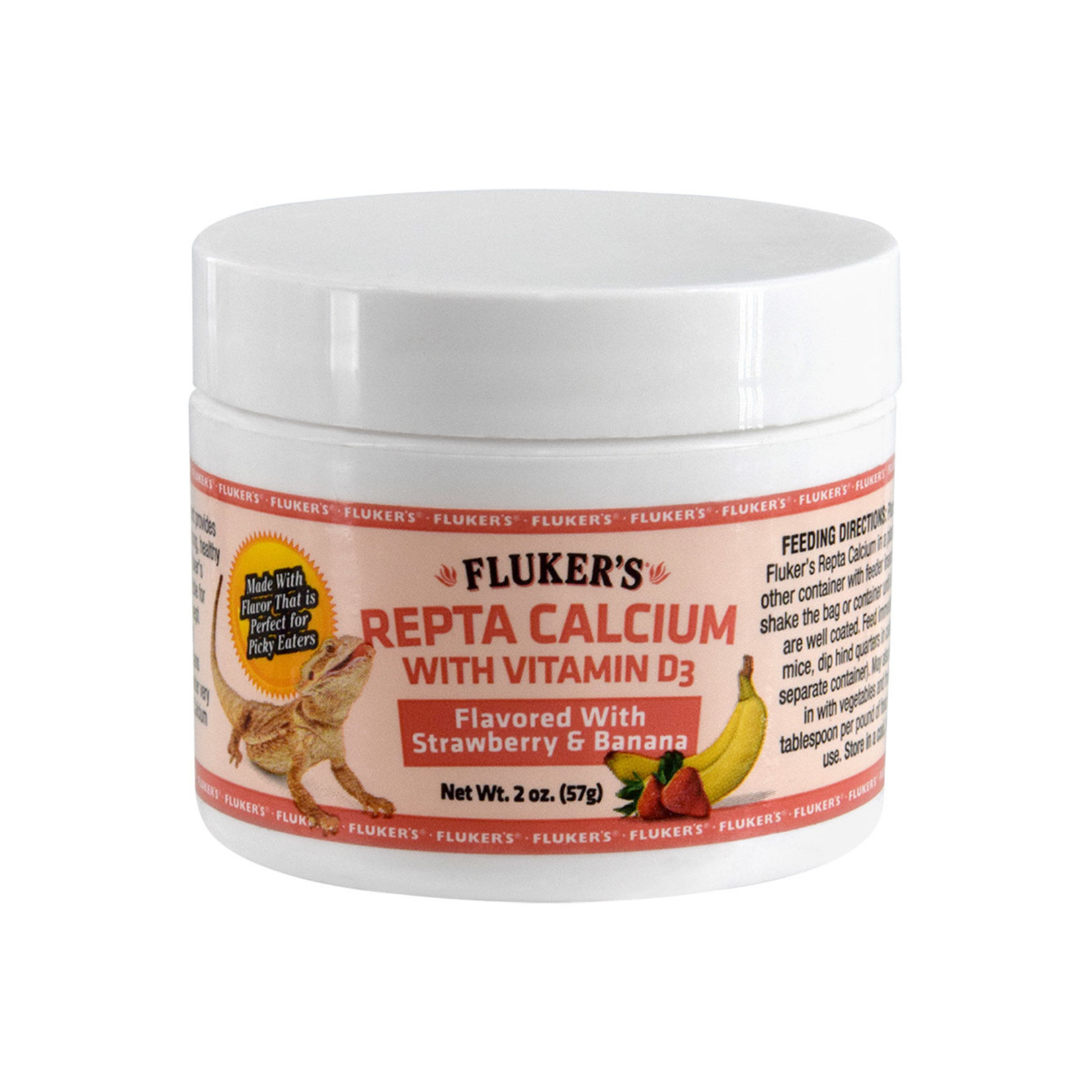 FLUKER'S Fluker's  ReptaCalcium with Vitamin D3 - Strawberry & Banana - 2 oz