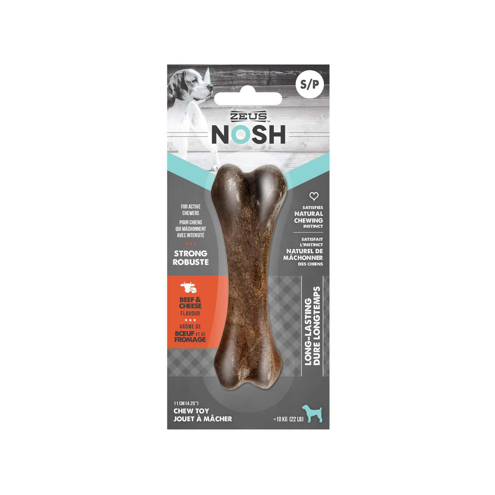 ZEUS Zeus NOSH STRONG Chew Bone - Beef & Cheese Flavor - Small - 11 cm (4.5 in)
