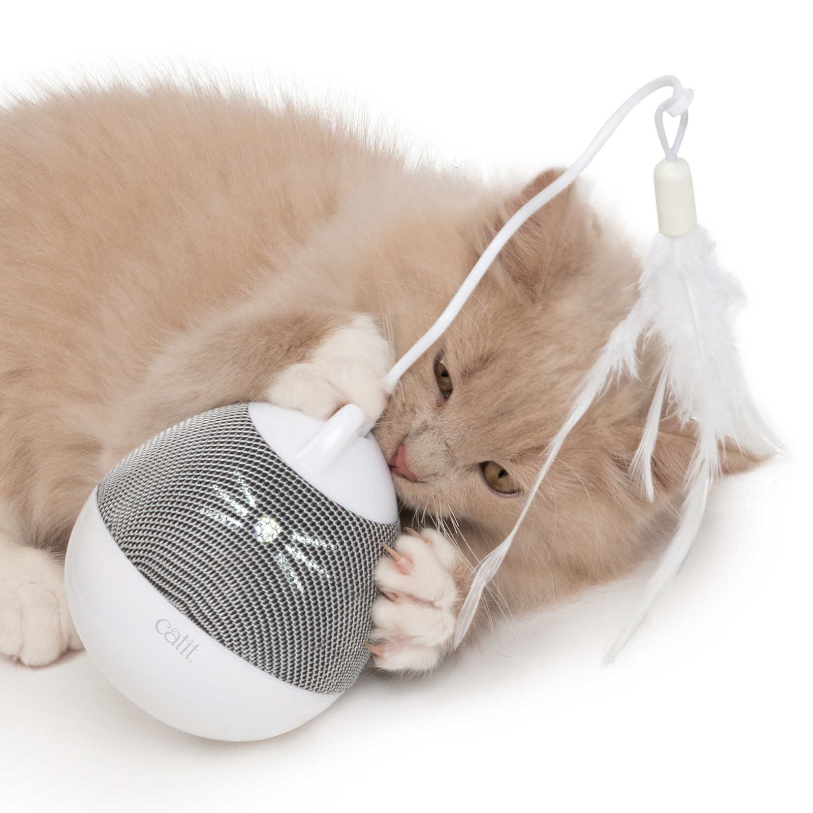 CAT IT Catit PIXI Spinner Electronic Cat Toy - White & Grey