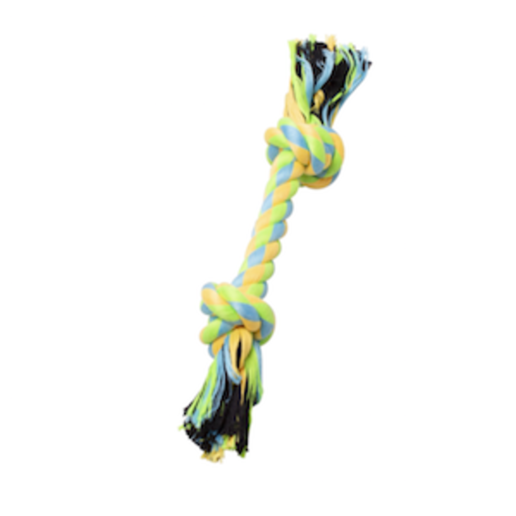 BUD-Z Bud-Z Rope With 2 Knots Green And Yellow Dog 8.5in