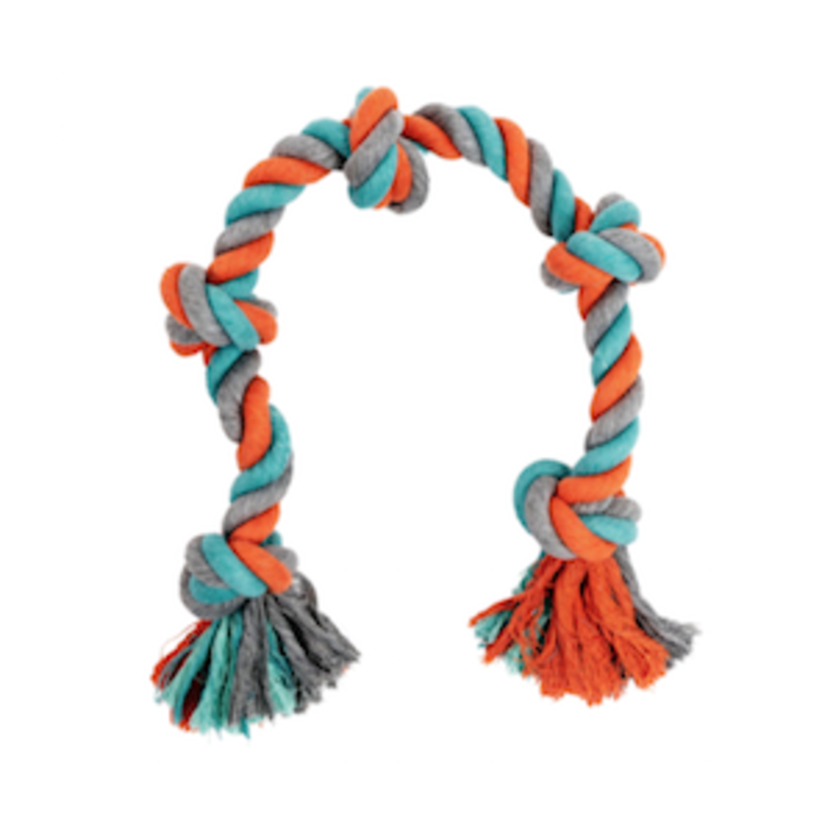 BUD-Z Bud'Z Rope Dog Toy With 5 Knots Orange And Blue 35.5"