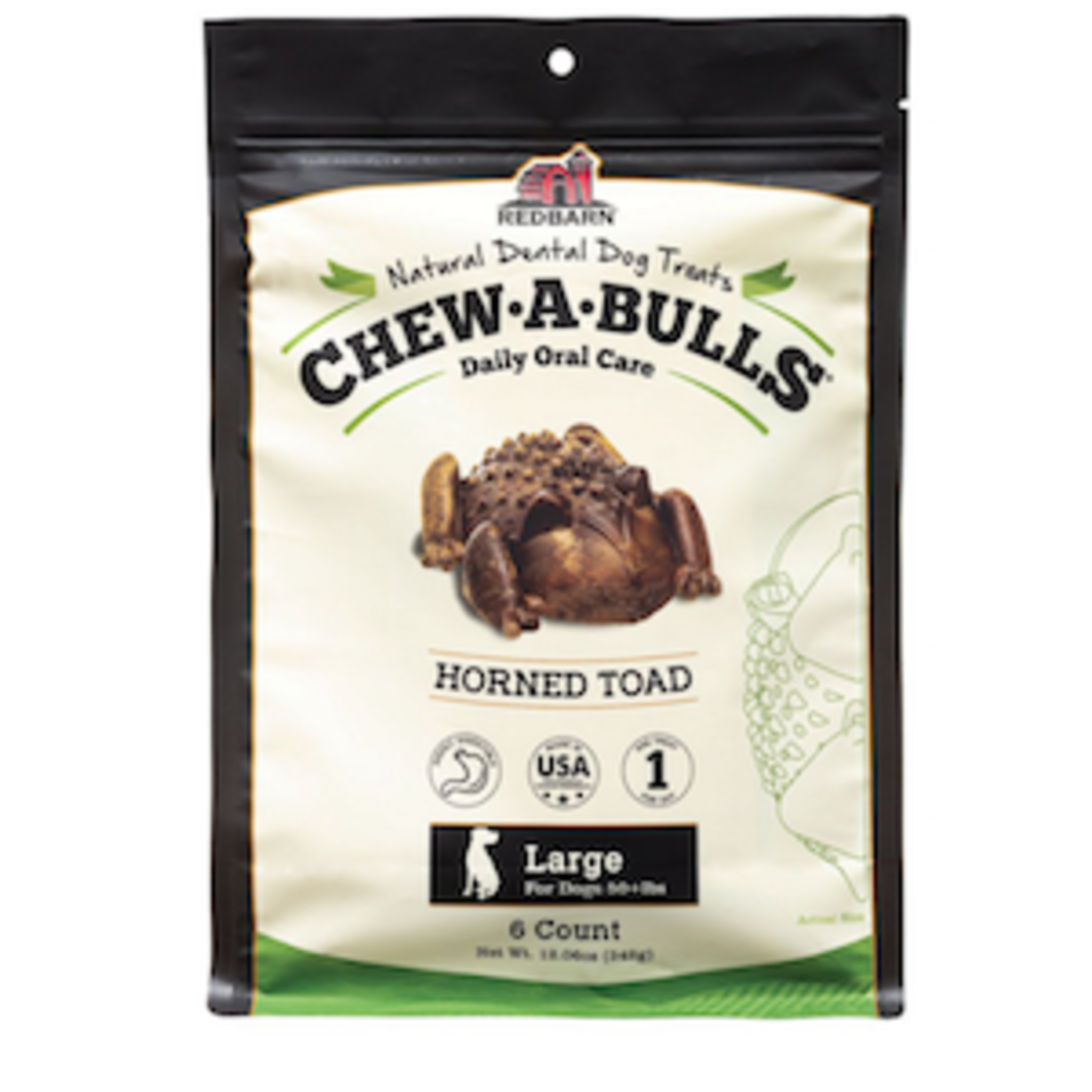 RED BARN (W) Red Barn Chew A Bulls Toad Large Dog 6 pack Bag