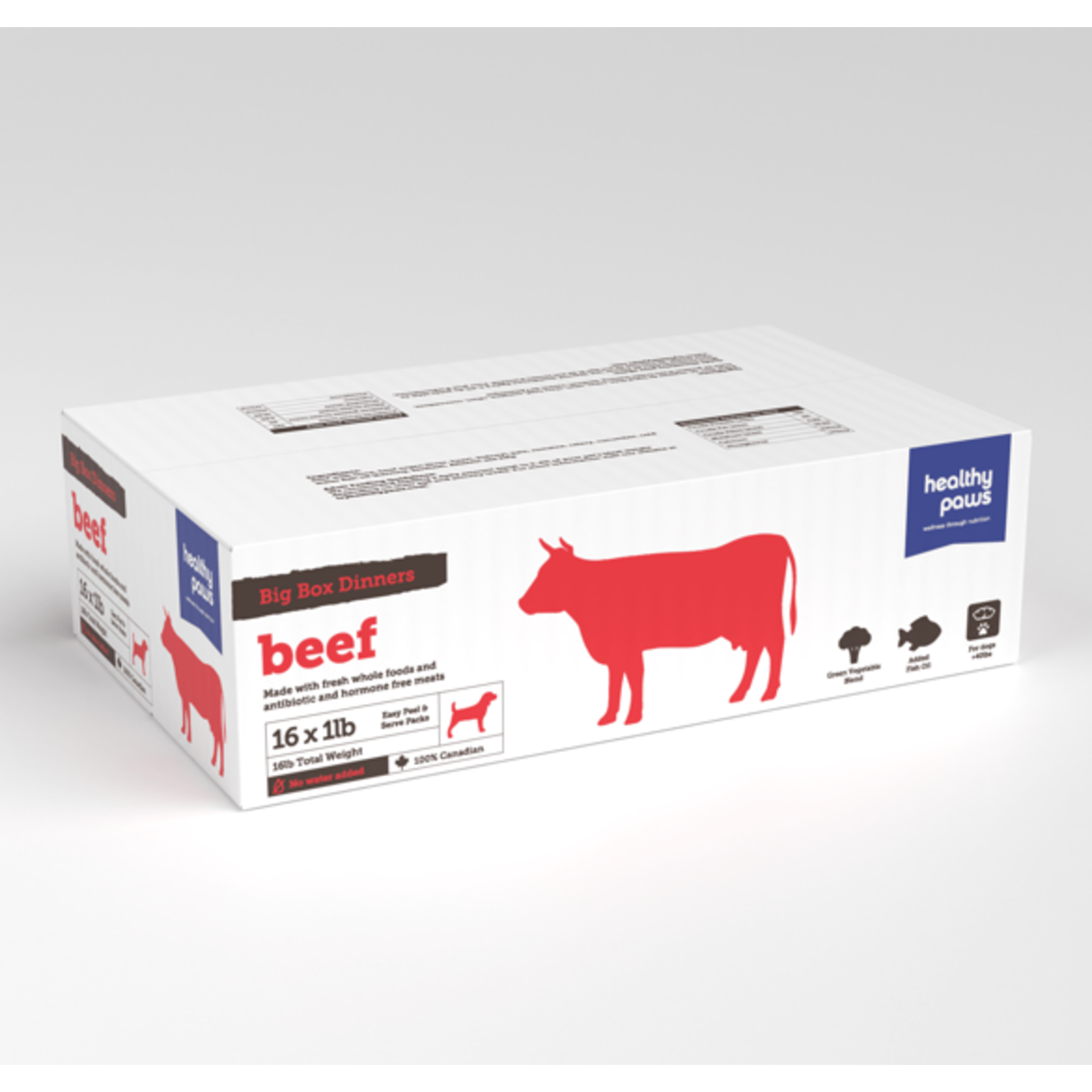 HEALTY PAWS (W) Healthy Paws Big Box Dinner Beef and Veg 16 x 1 lb