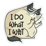 STICKER PACK Angry Cat - Sayings - Sticker - Large