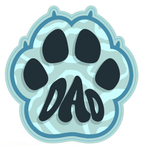 STICKER PACK Dog Sayings - Blue Paw Dad - Sticker - Large