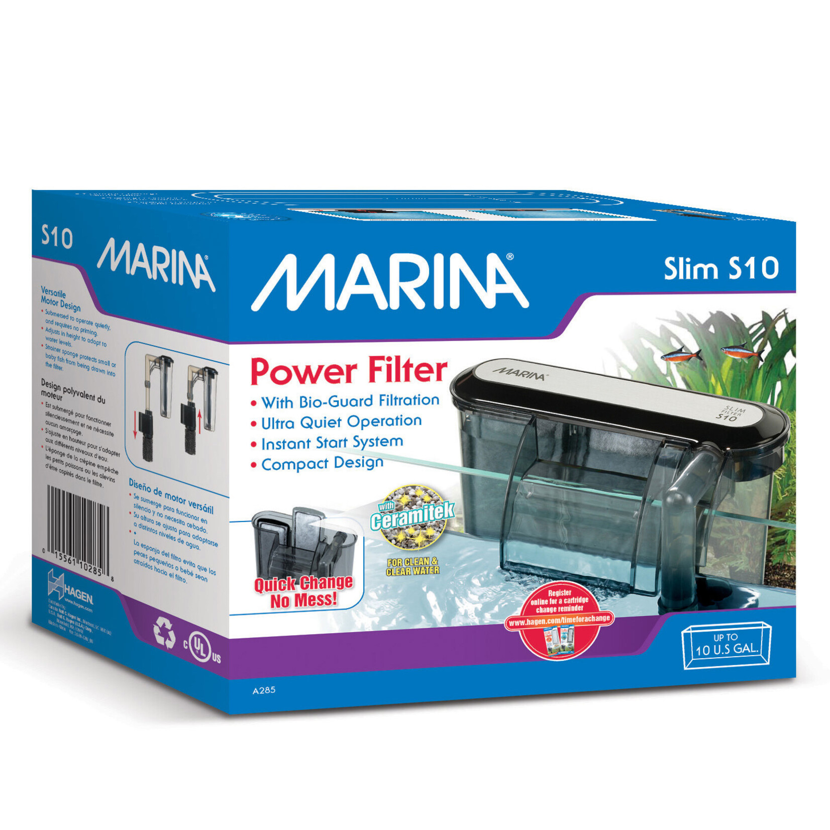 MARINA (W) Marina Slim Filter S10 For Aquariums up to 38L (10 US Gal)