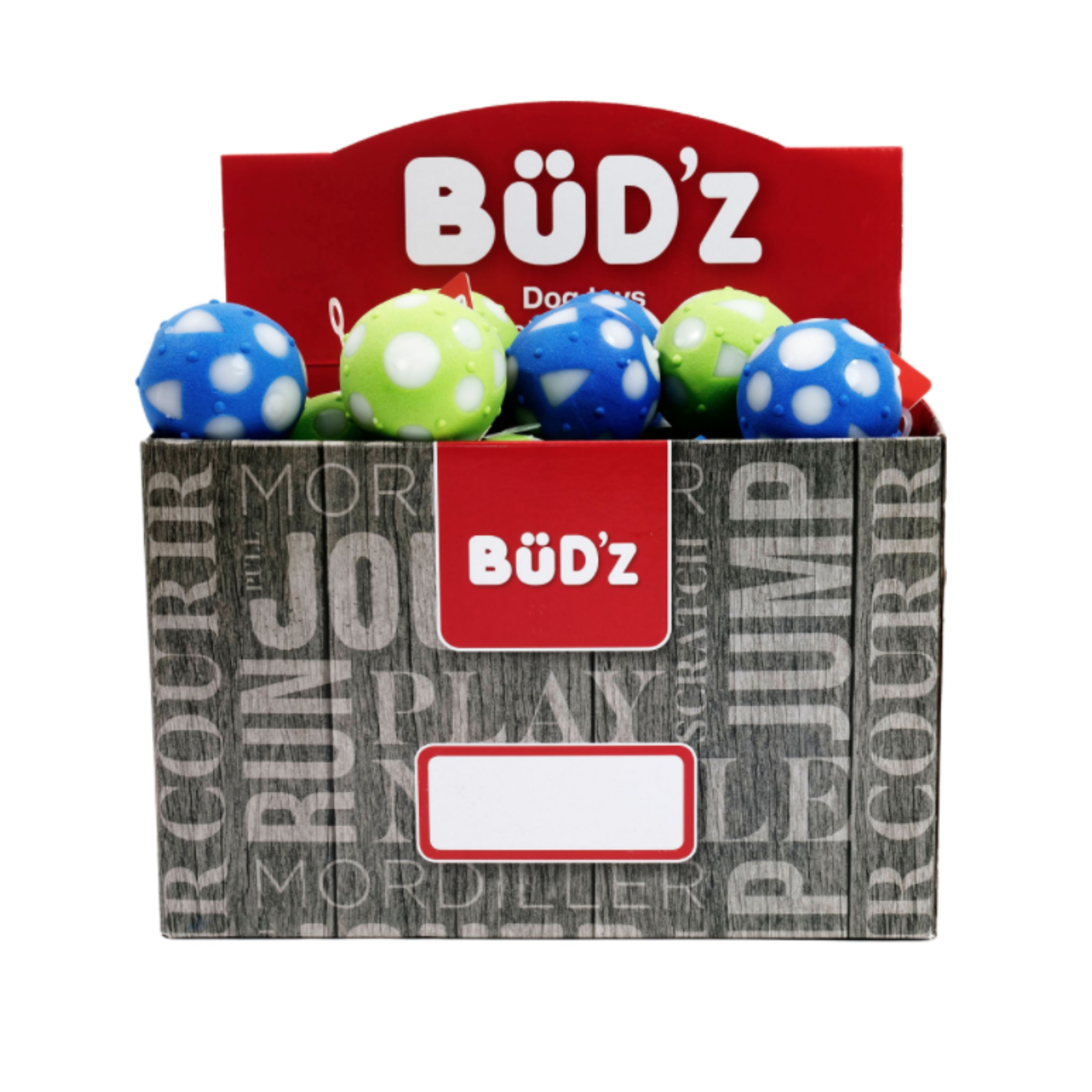 BUD-Z Bud'Z Rubber Toy  - Assorted Small Full Balls, Lime Green and Blue