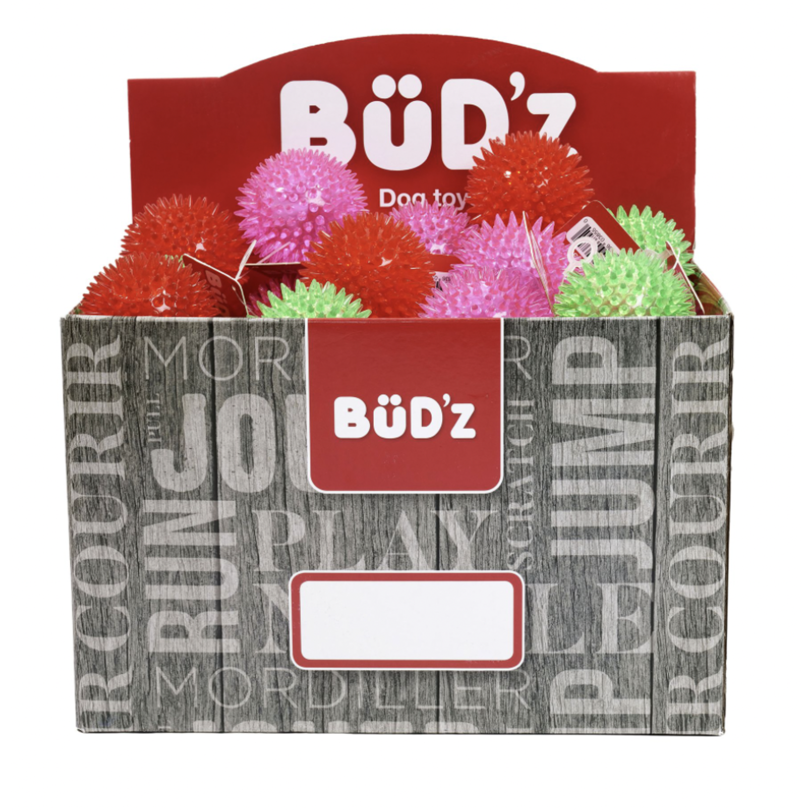 BUD-Z Bud'Z Rubber Toy  - Plain Balls With Spikes, 3 assorted Colors 1pc