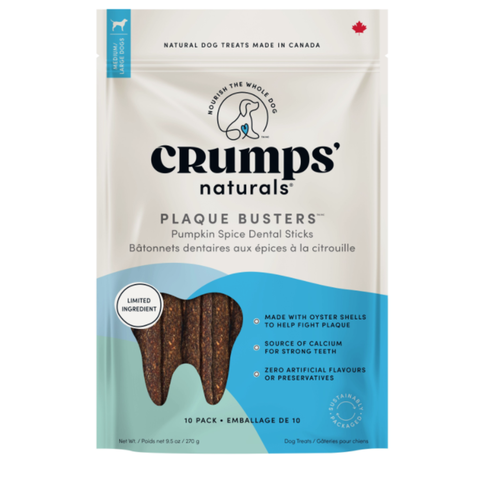 CRUMPS Crumps Plaque Busters With Pumpkin Spice Dog 10pc