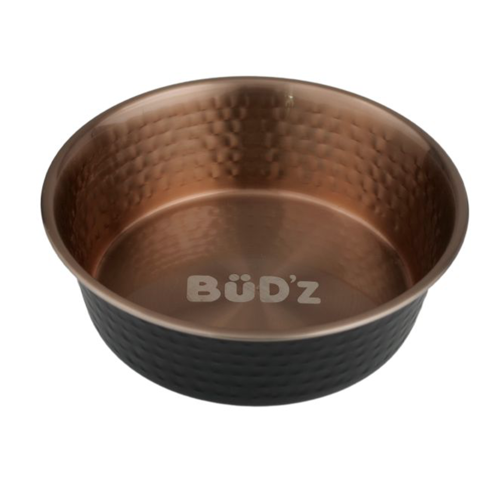 BUD-Z BUD'Z STAINLESS STEEL BOWL, HAMMERED INTERIOR - COPPER 950ml (32oz)