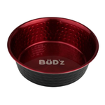 BUD-Z BUD'Z STAINLESS STEEL BOWL, HAMMERED INTERIOR - RED 3900ml (132oz)