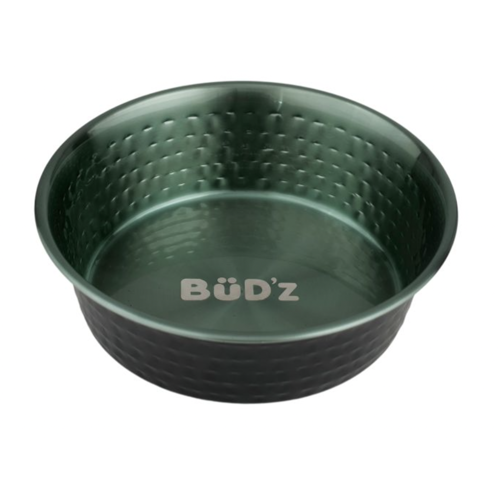 BUD-Z BUD'Z STAINLESS STEEL BOWL, HAMMERED INTERIOR - GREEN 1900ml (64oz)