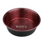 BUD-Z BUD'Z STAINLESS STEEL BOWL, HAMMERED INTERIOR - PINK 300ml (10oz)