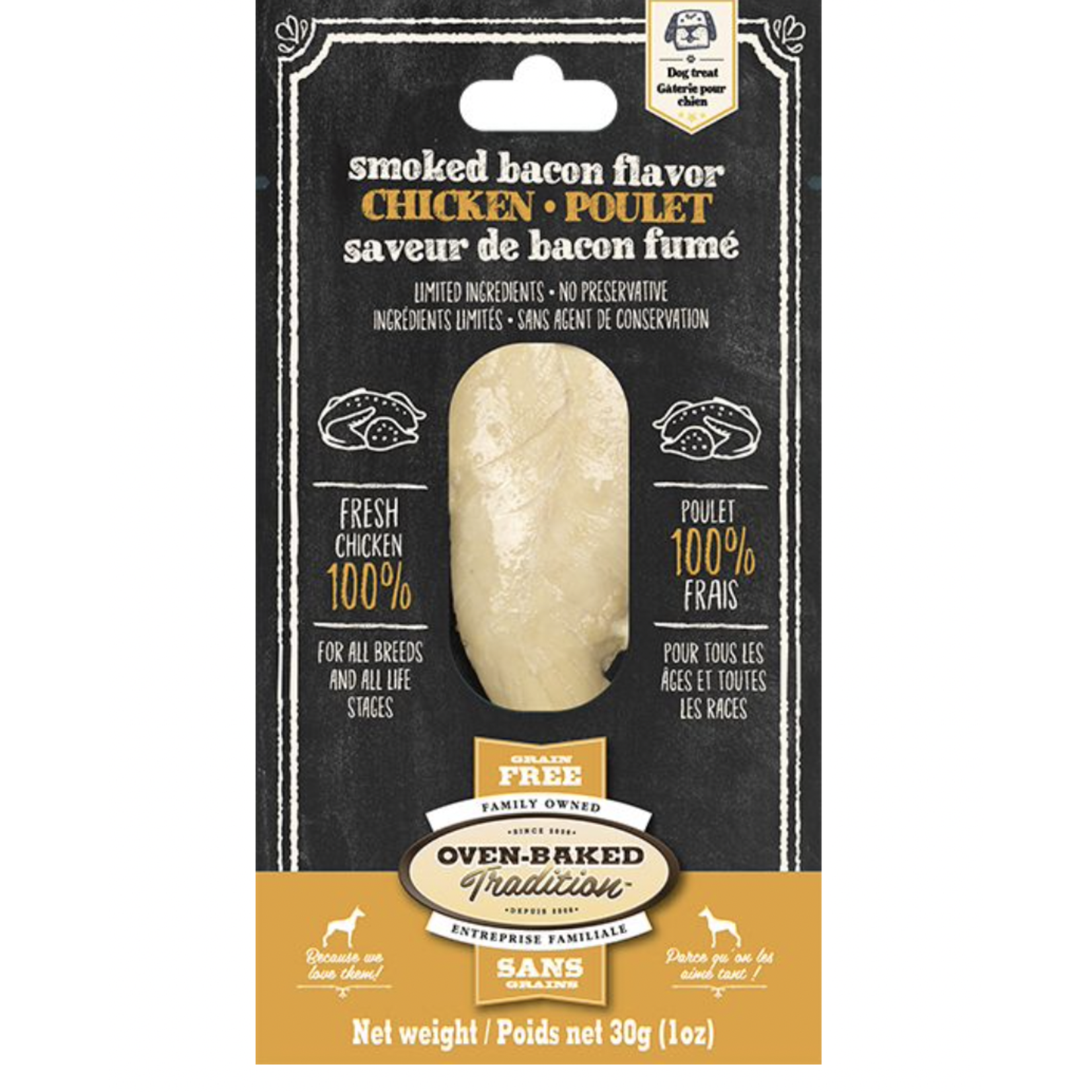 OVEN BAKED TRADITION Oven-Baked Tradition Chicken And Smoke Bacon Flavour Fillet Dog - 30g
