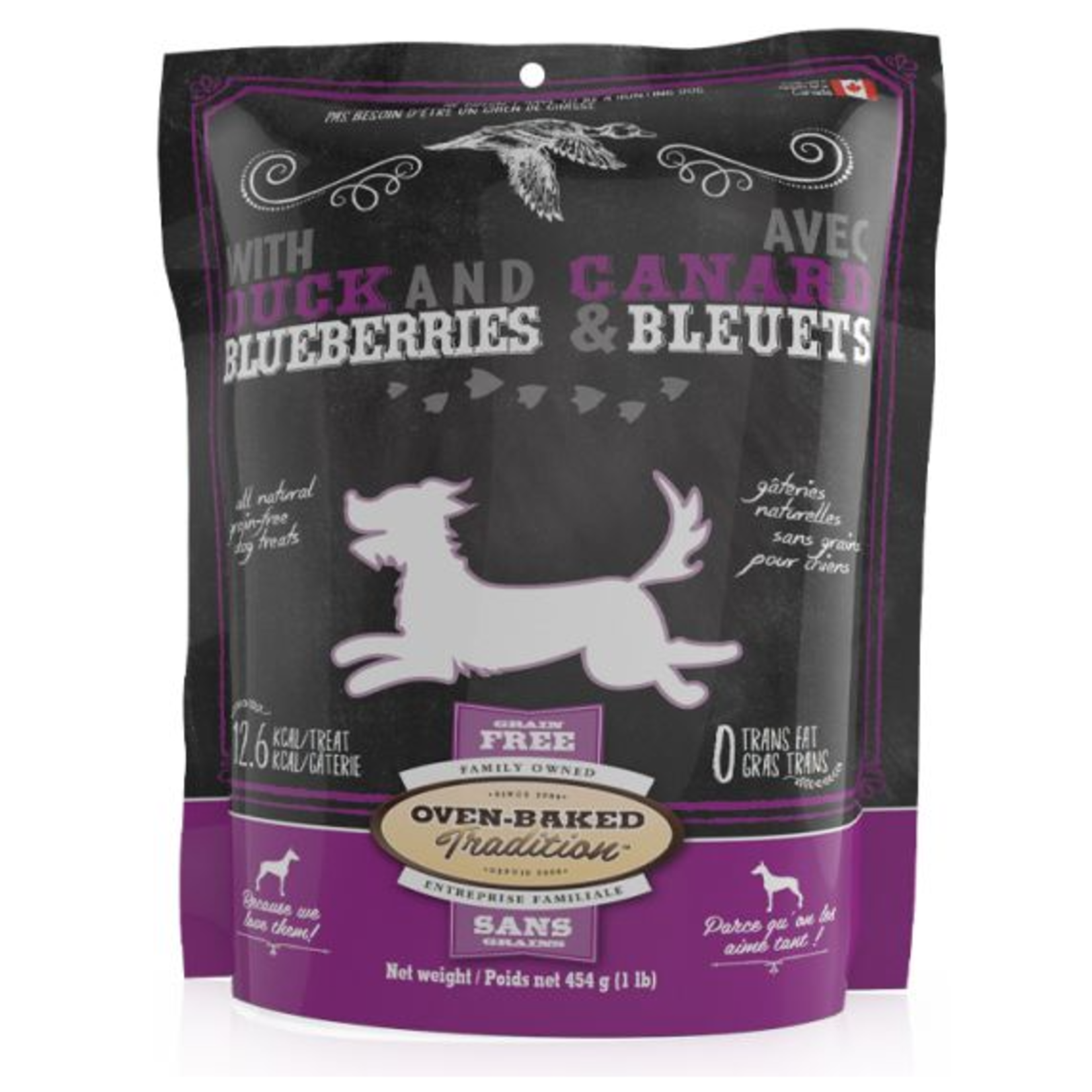 OVEN BAKED TRADITION Oven-Baked Tradition Dog Treat Grain-Free Duck and Bluberries 454g