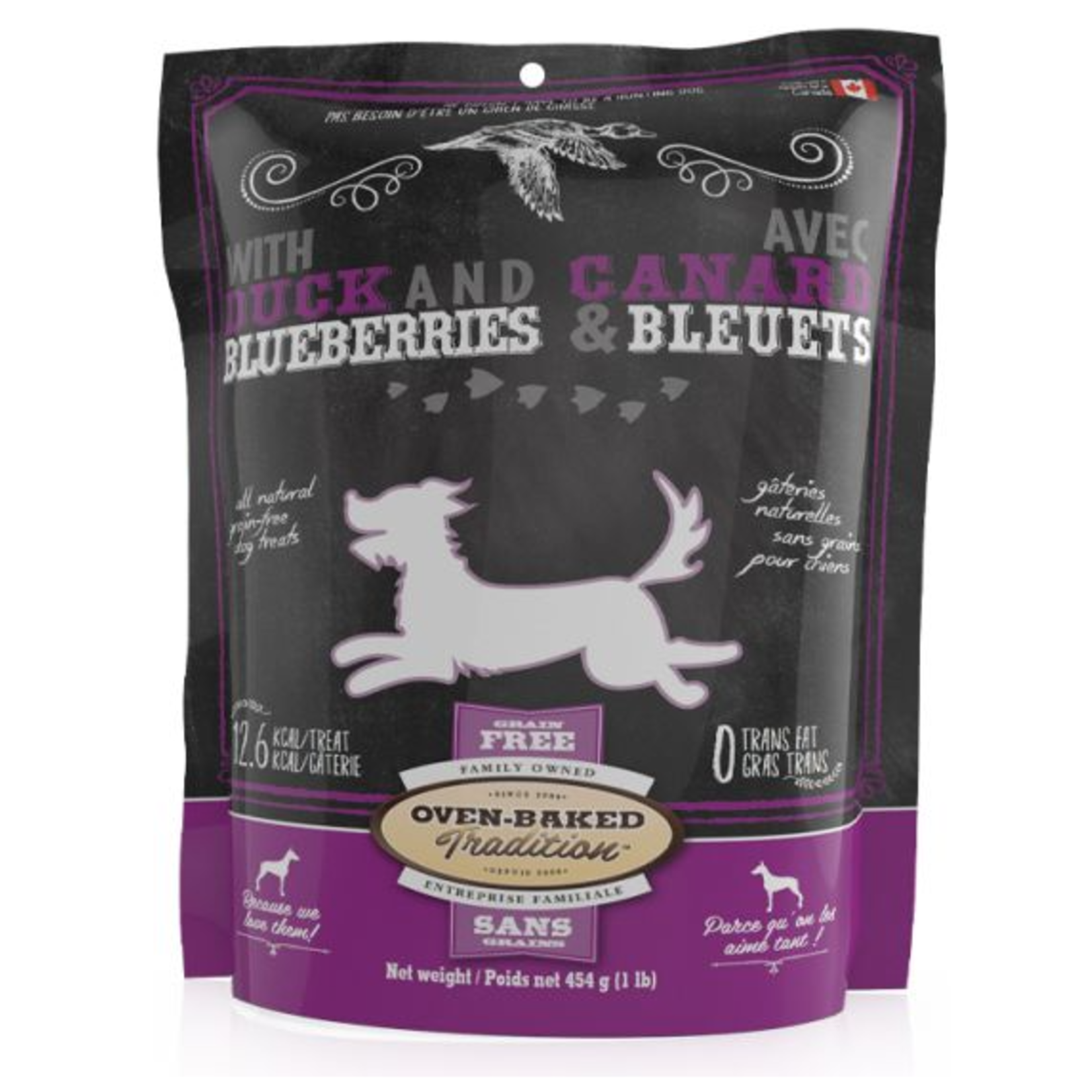 OVEN BAKED TRADITION (W) Oven-Baked Tradition Dog Treat Grain-Free Duck and Bluberries 454g