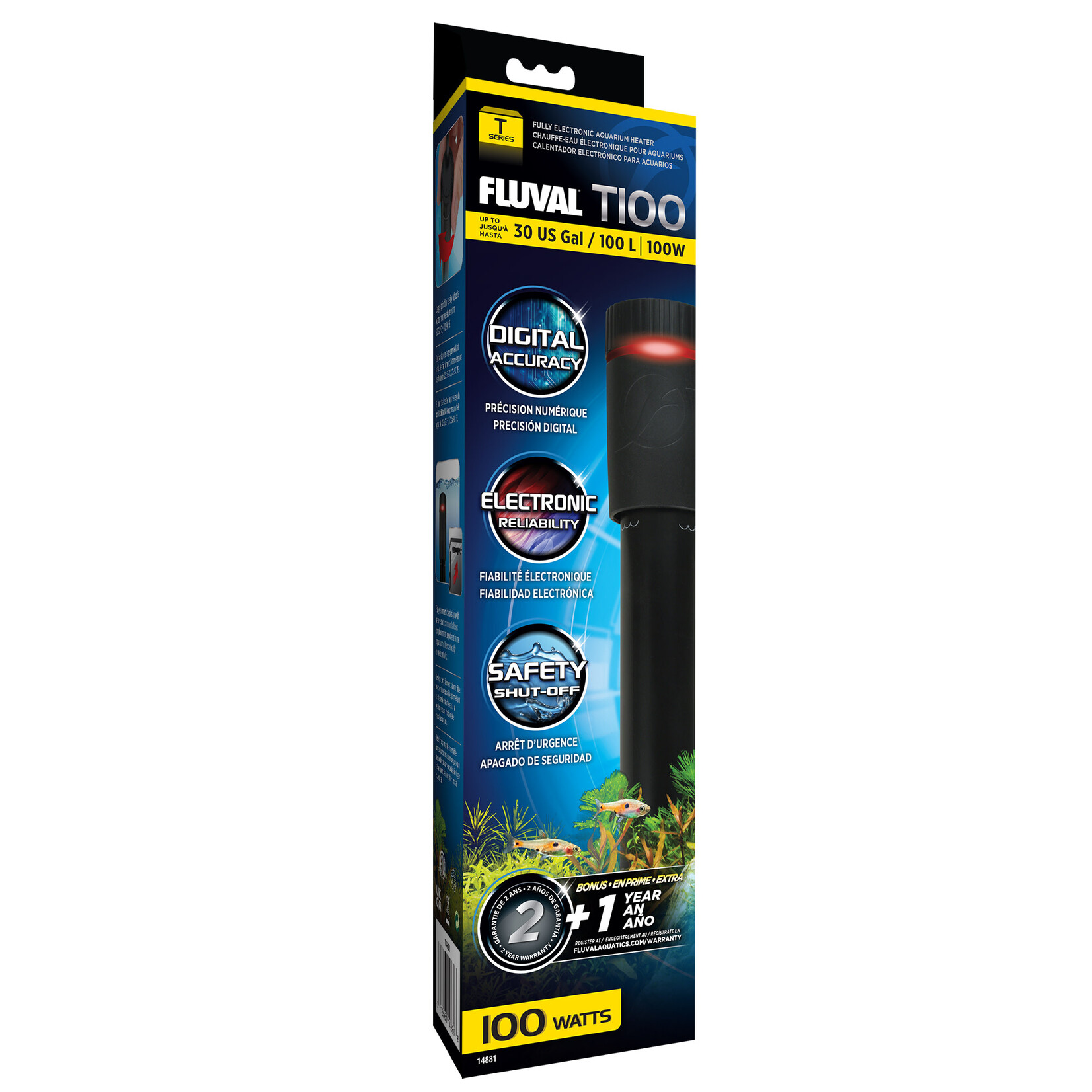 FLUVAL Fluval T100 Heater - 100W - up to 100L (30 US Gal)