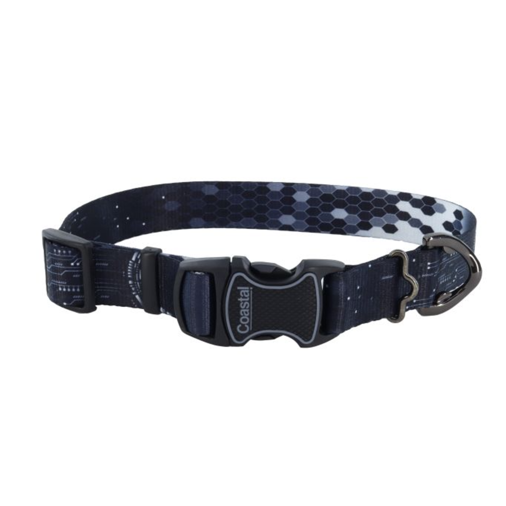COASTAL Inspire Adjustable Fashion Dog Collar, Digital Matrix, Small - 5/8" x 10-14"
