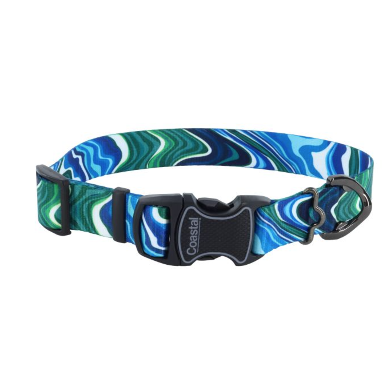 COASTAL Inspire Adjustable Fashion Dog Collar, Malachite Magic, Small - 5/8" x 10-14"