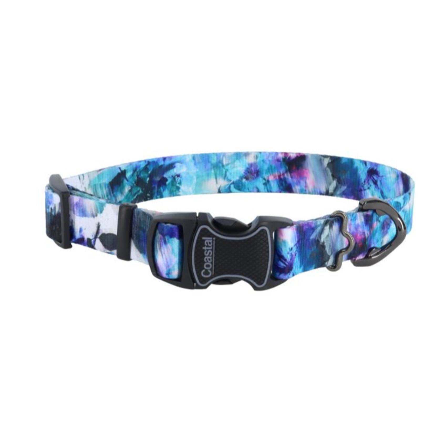 COASTAL Inspire Adjustable Fashion Dog Collar, Rainy Day Floral, Small - 5/8" x 10-14"