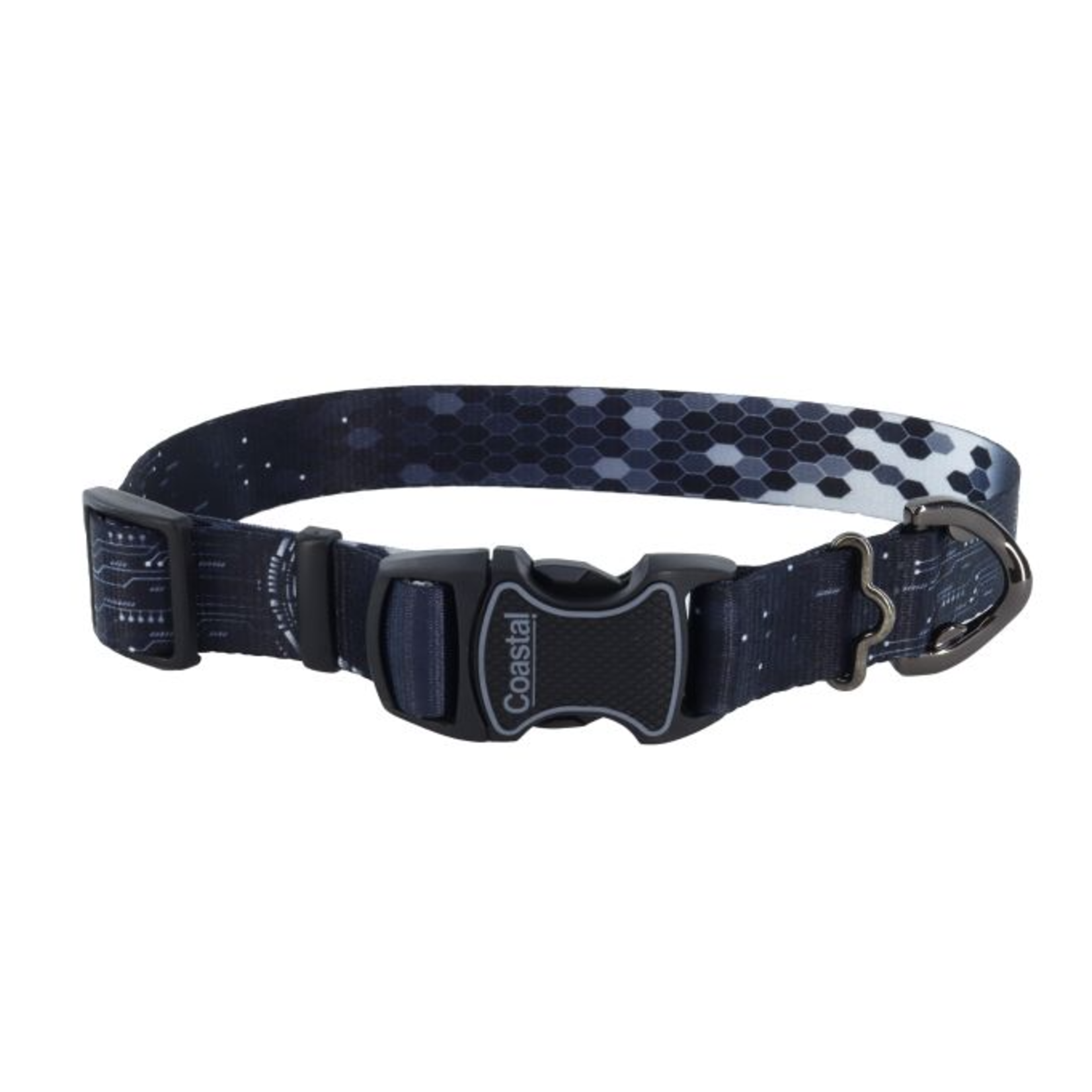 COASTAL Inspire Adjustable Fashion Dog Collar, Digital Matrix, Medium - 1" x 14"-20"