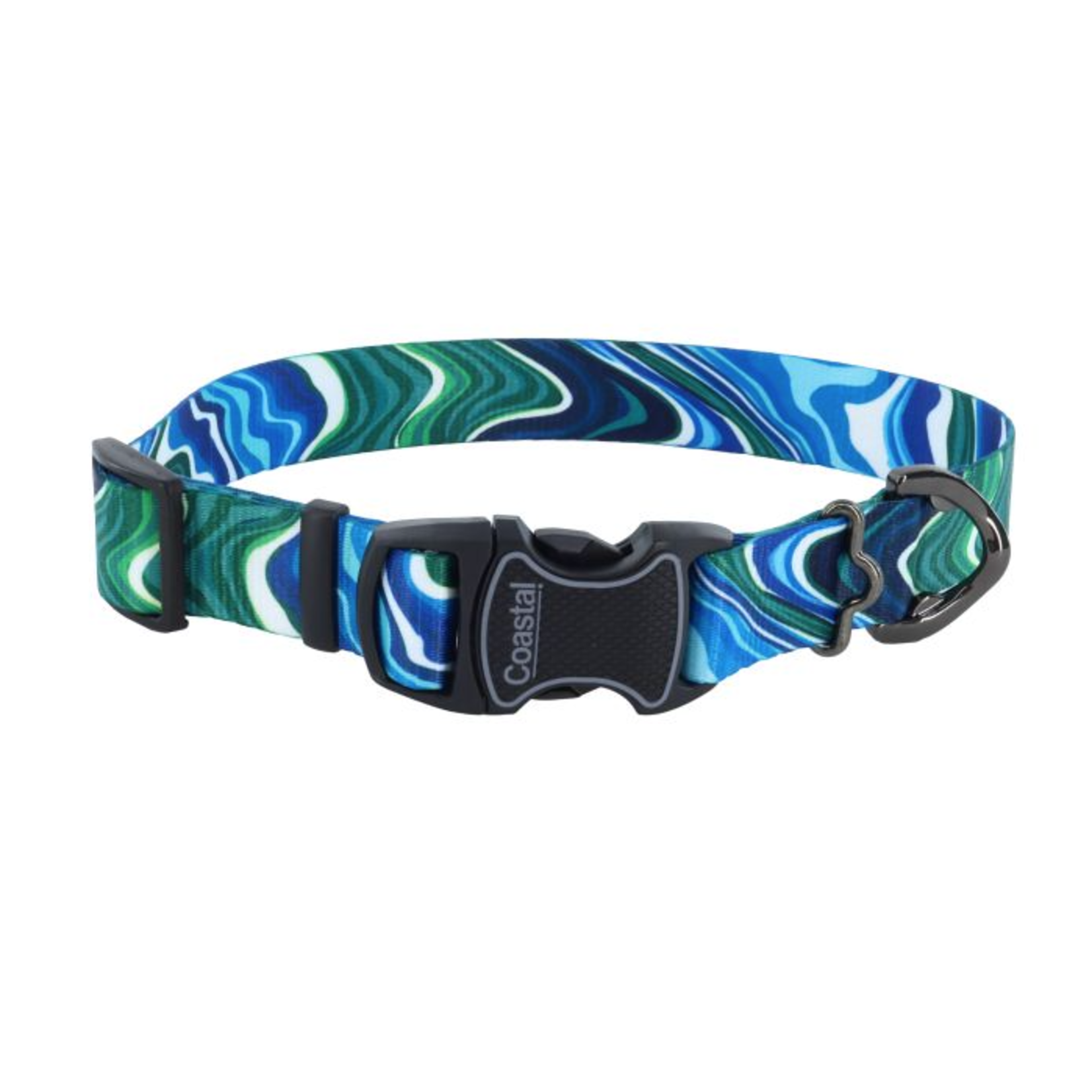 COASTAL Inspire Adjustable Fashion Dog Collar, Malachite Magic, Medium - 1" x 14"-20"