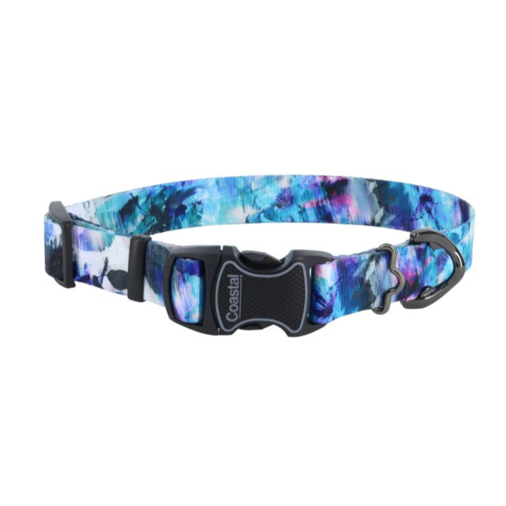 COASTAL Inspire Adjustable Fashion Dog Collar, Rainy Day Floral, Medium - 1" x 14"-20"