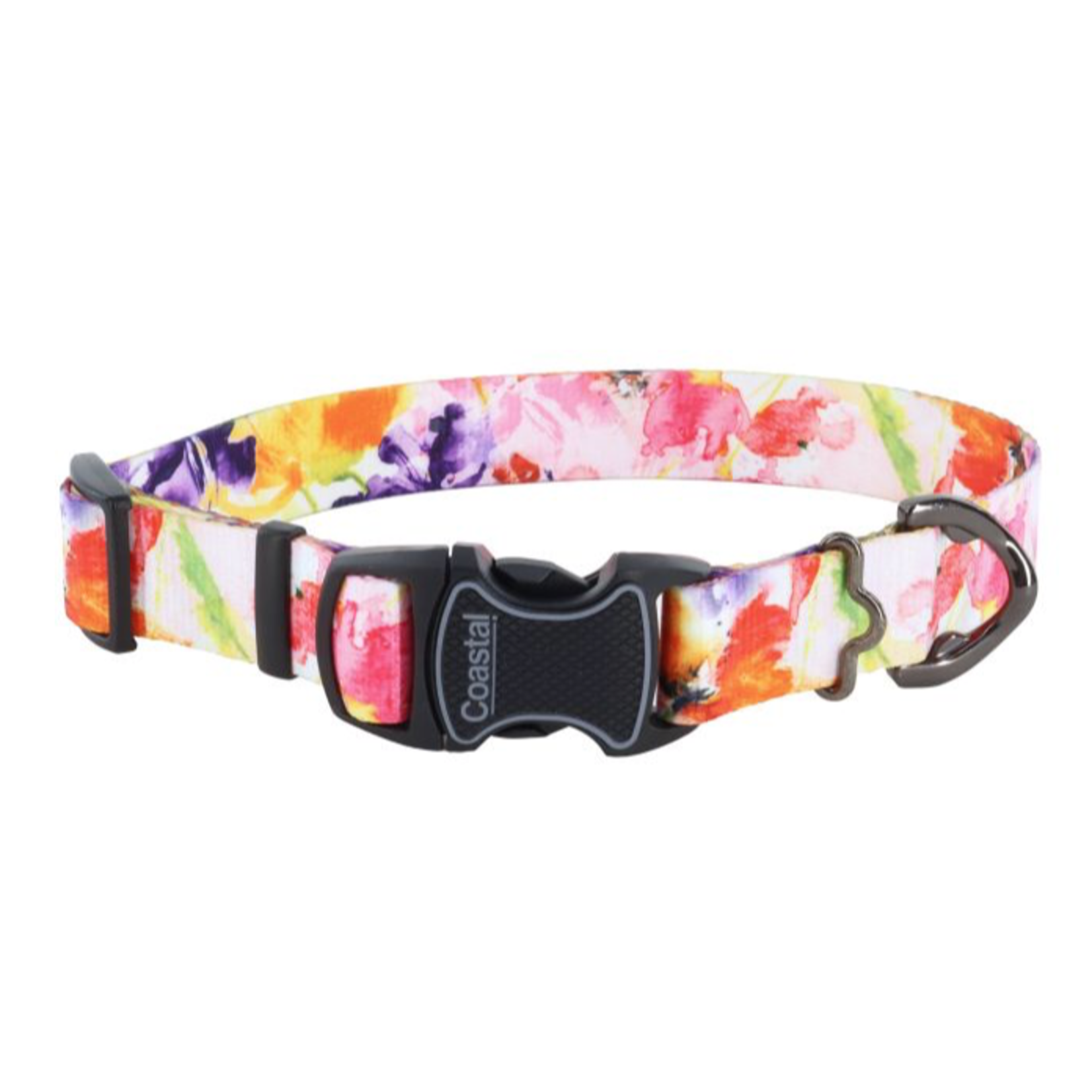 COASTAL Inspire Adjustable Fashion Dog Collar, Sherbet Blooms, Large - 1" x 18"-26"