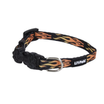 COASTAL Li'l Pals Adjustable Patterned Collar Flames Black Dog 1pc 5/16x6-8in