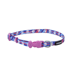 COASTAL Li'l Pals Adjustable Patterned Collar Light Blue Paw Dog 1pc 5/16x6-8in