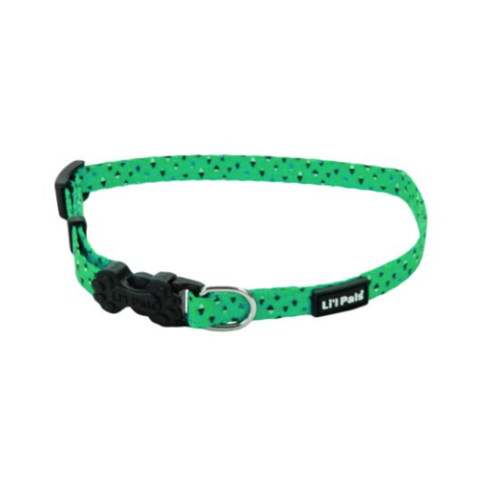 COASTAL Li'l Pals Adjustable Patterned Collar Teal Diamonds Dog 1pc 5/16x6-8in