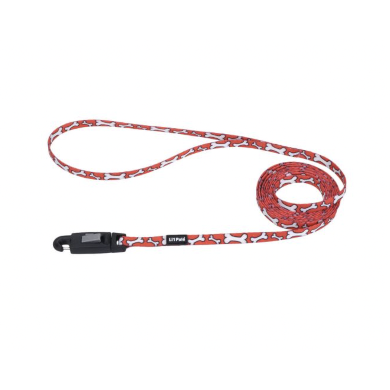 COASTAL Li'l Pals Patterned Leash With Ez Snap Red And White Bone Dog 1pc 5/16inx6ft