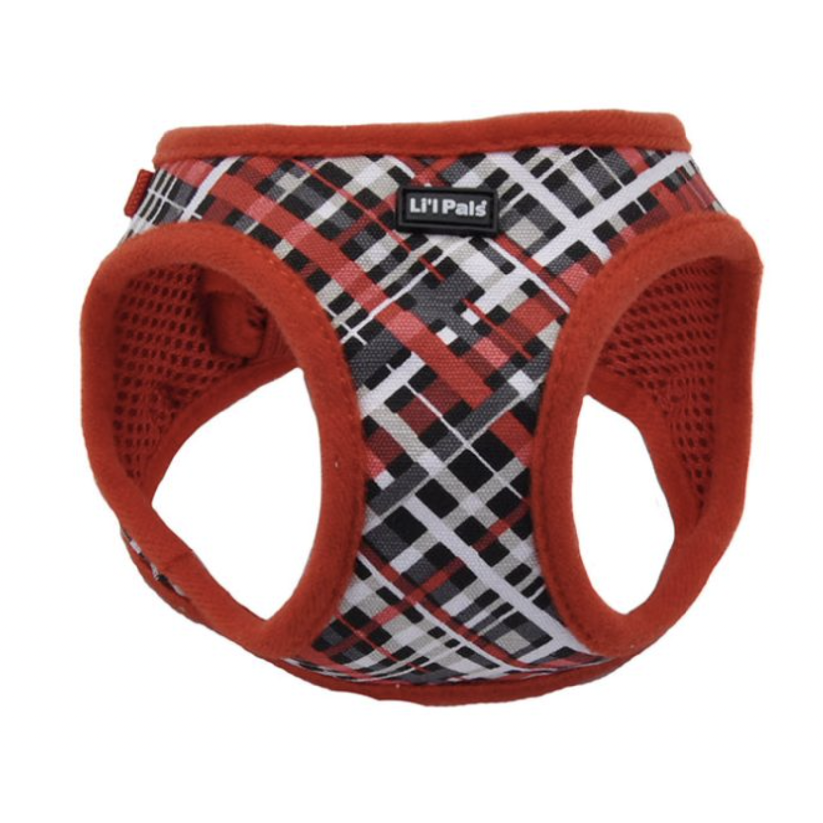 COASTAL Li'l Pals Canvas Harness Small Red And Grey Plaid Dog 1pc