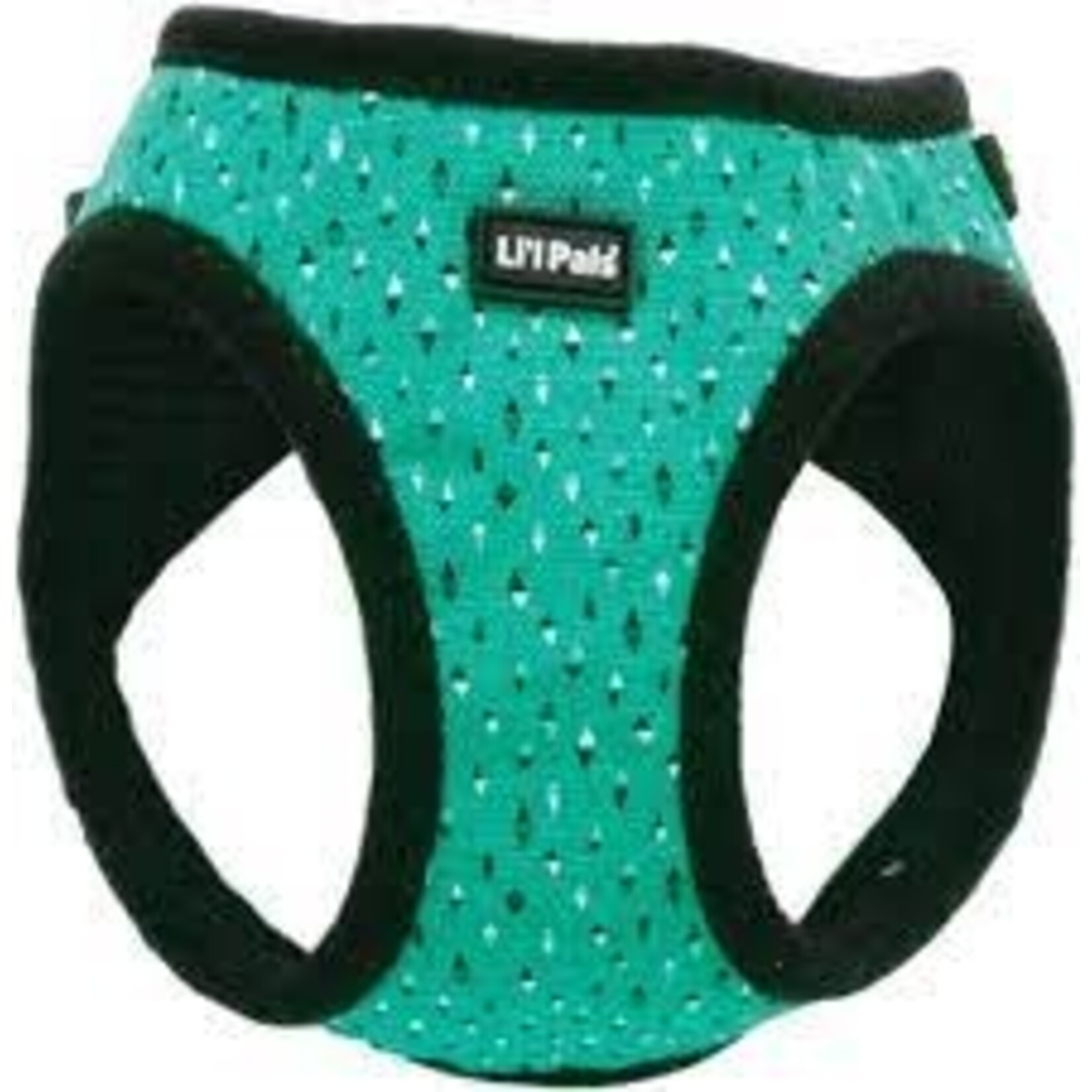 COASTAL Li'l Pals Canvas Harness Xsmall Teal And Grey Diamonds Dog 1pc