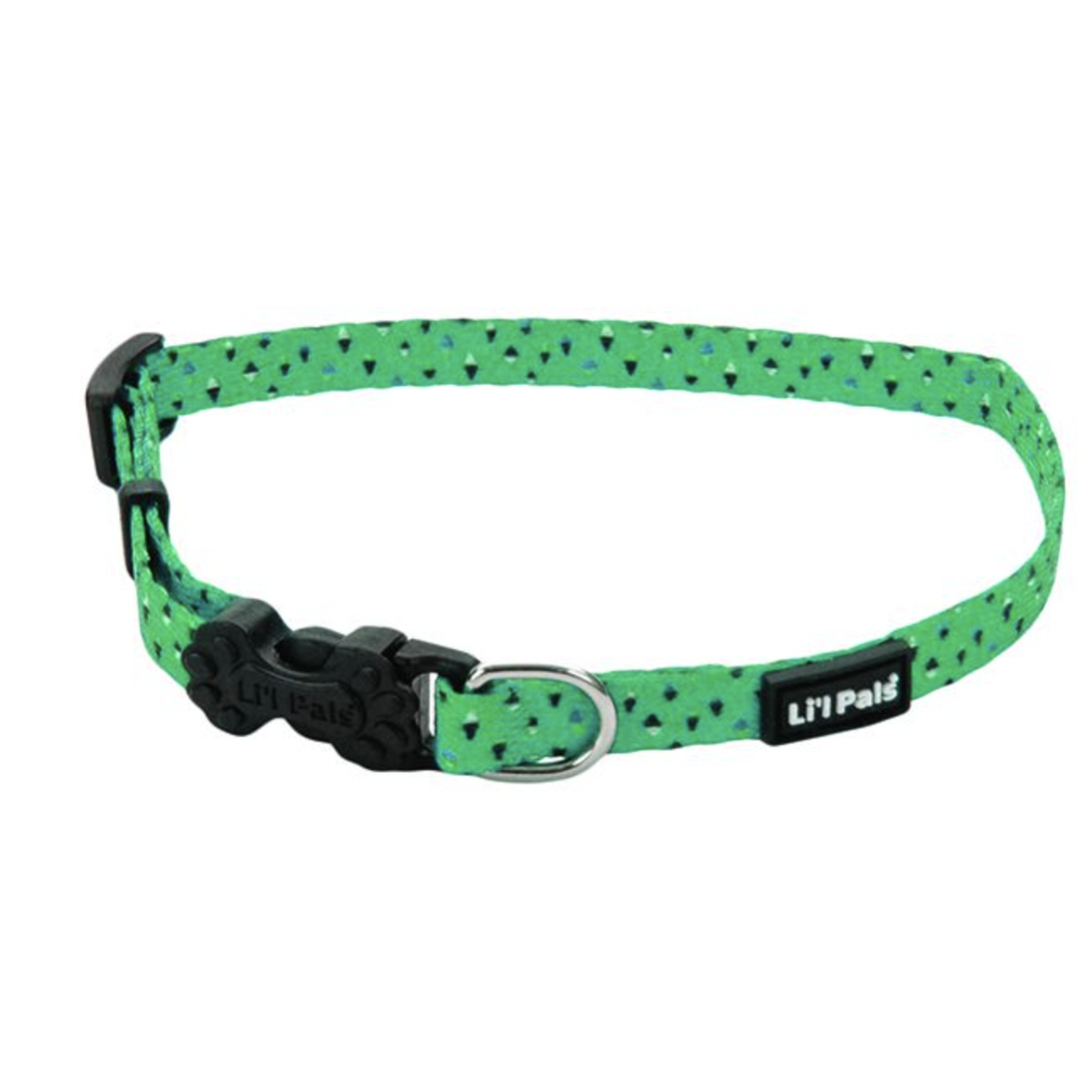 COASTAL Li'l Pals Adjustable Patterned Collar Teal Diamonds Dog 1pc 5/16x8-12in