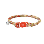 COASTAL Safe Cat Round Fashion Collar Red Floral Cat 1pc 3/8x8-12in