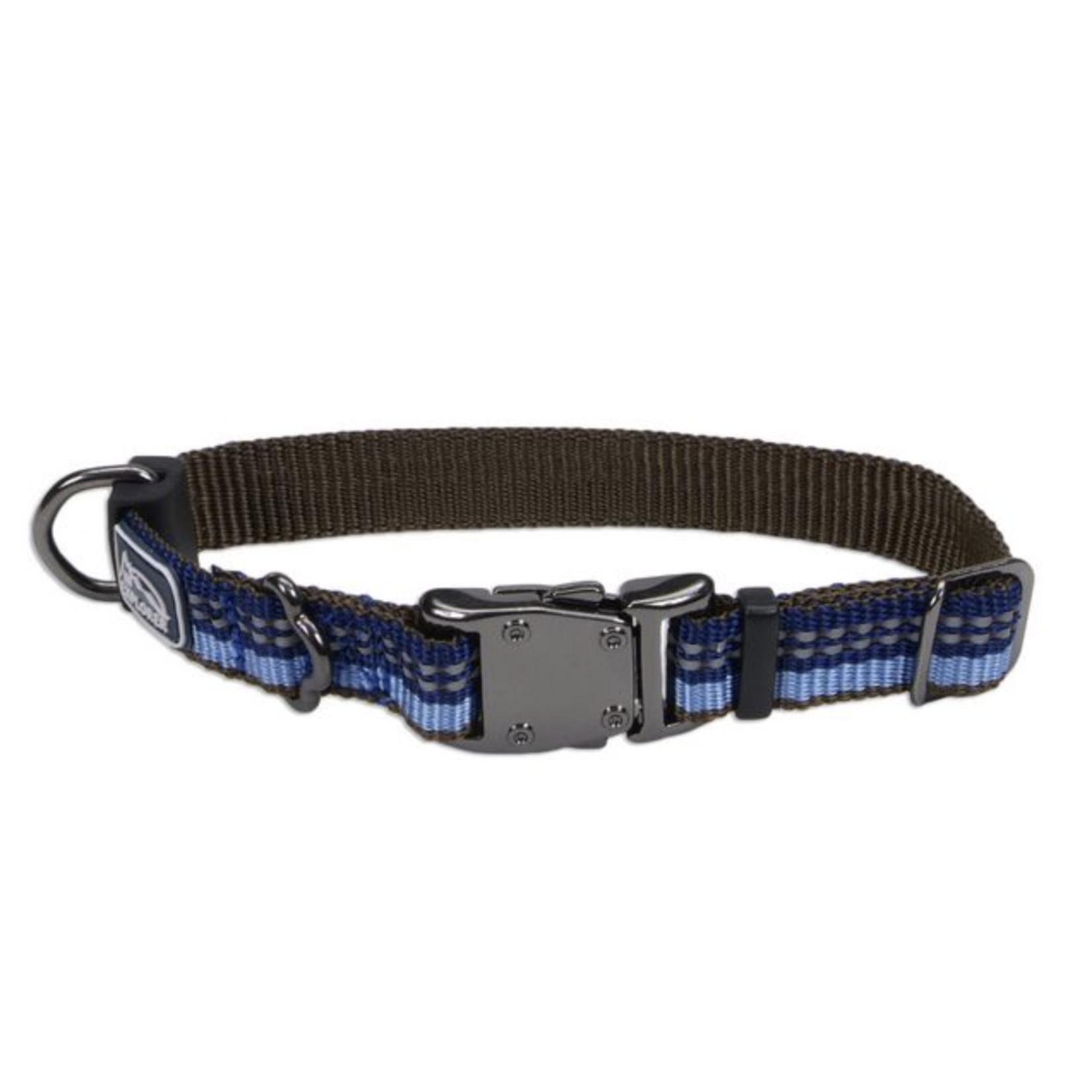 COASTAL K9 Explorer Reflective Adjustable Collar Sapphire Dog 1pc 5/8x10-14in