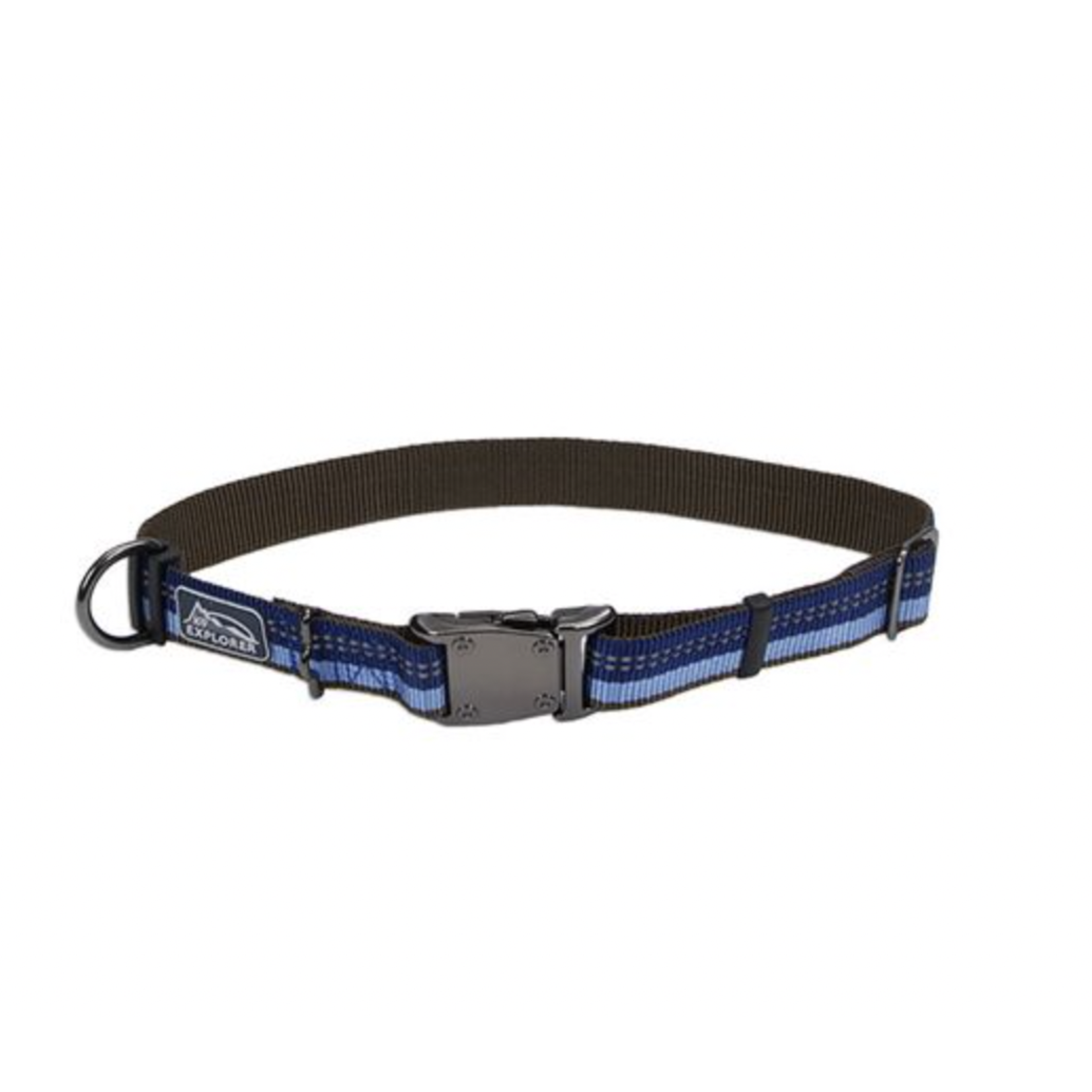 COASTAL K9 Explorer Reflective Adjustable Collar Sapphire Dog 1pc 1x12-18in